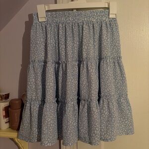 Blue with white patterns skirt size small from Shein